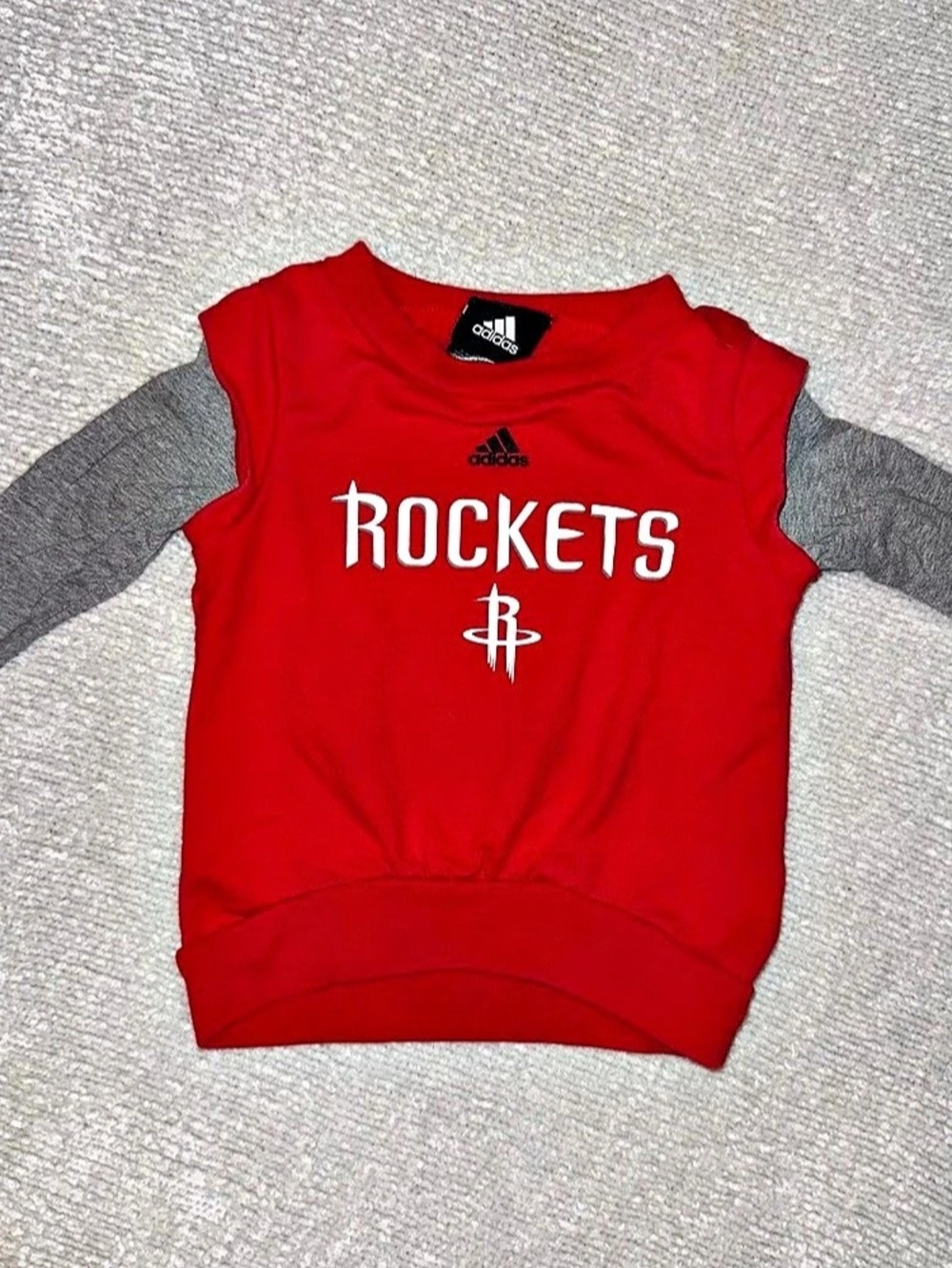 adidas Rockets Basketball Red & Gray sweatshirt 3T